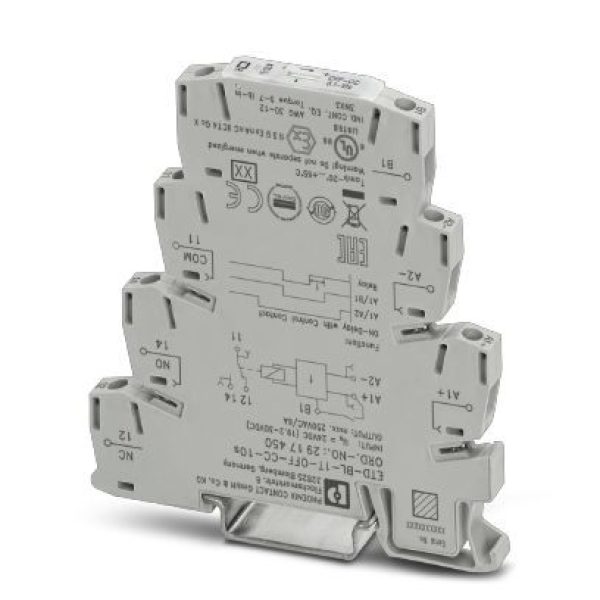 Timer relay with off delay and control contact